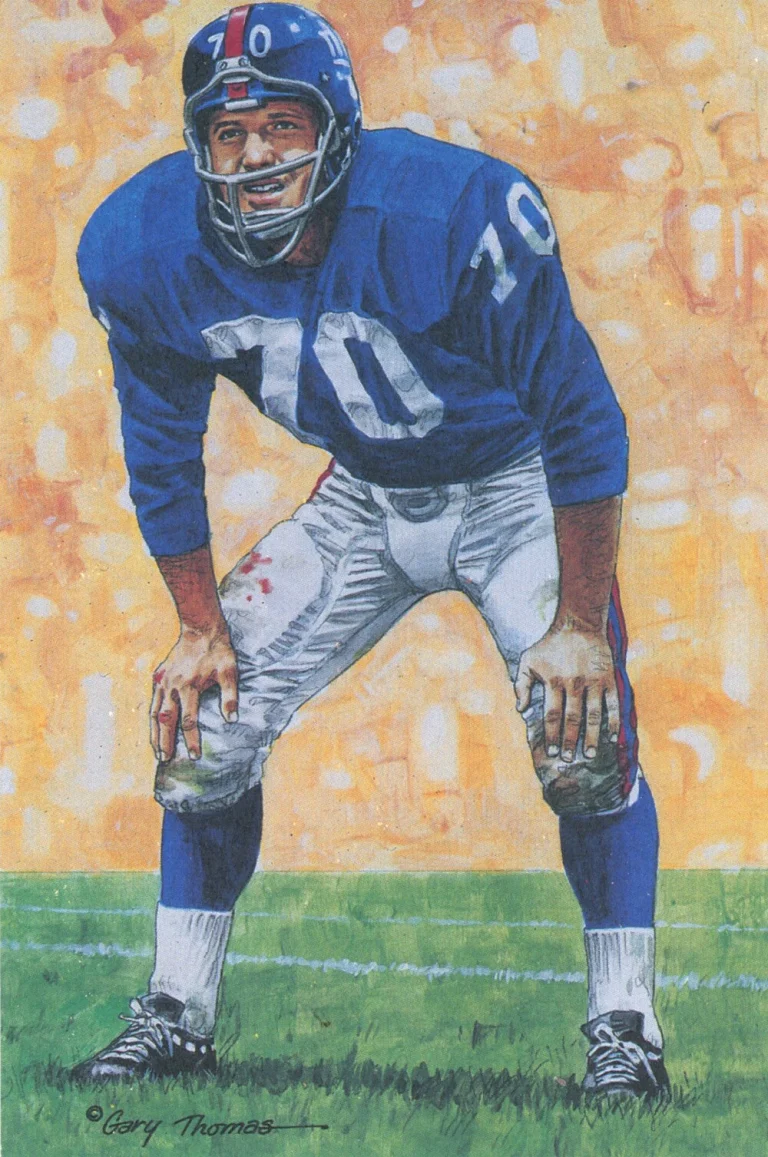 Sam Huff Unsigned New York Giants 1989 Series One Goal Line Art Card 43192