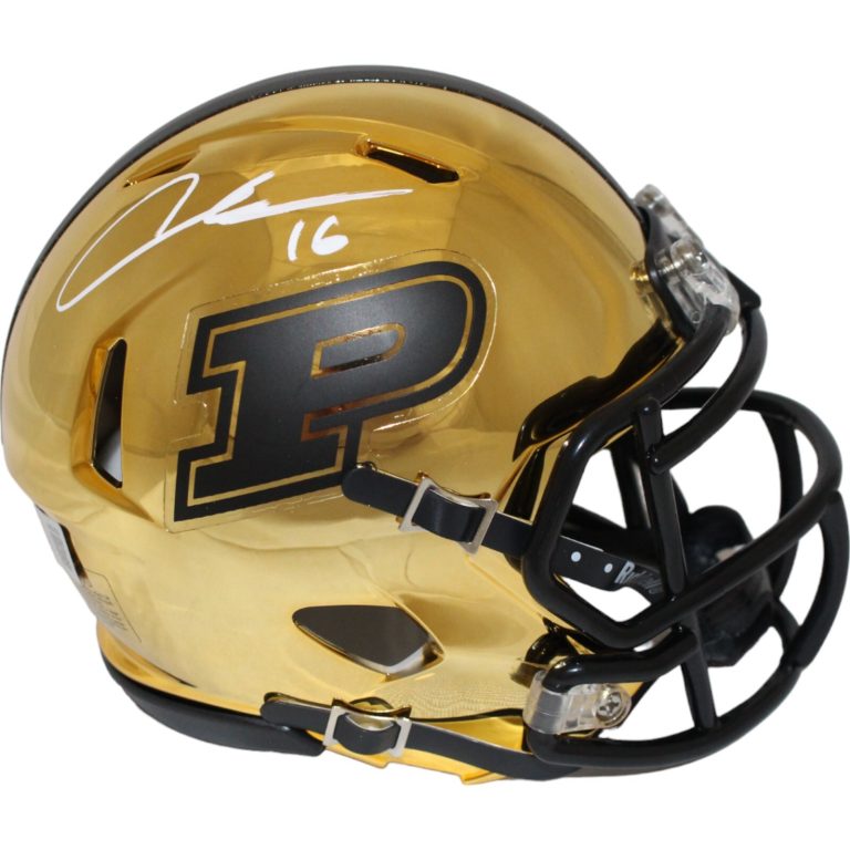 Aidan O'Connell Signed Purdue Boilermakers Chrome Mini Helmet Beckett 43667