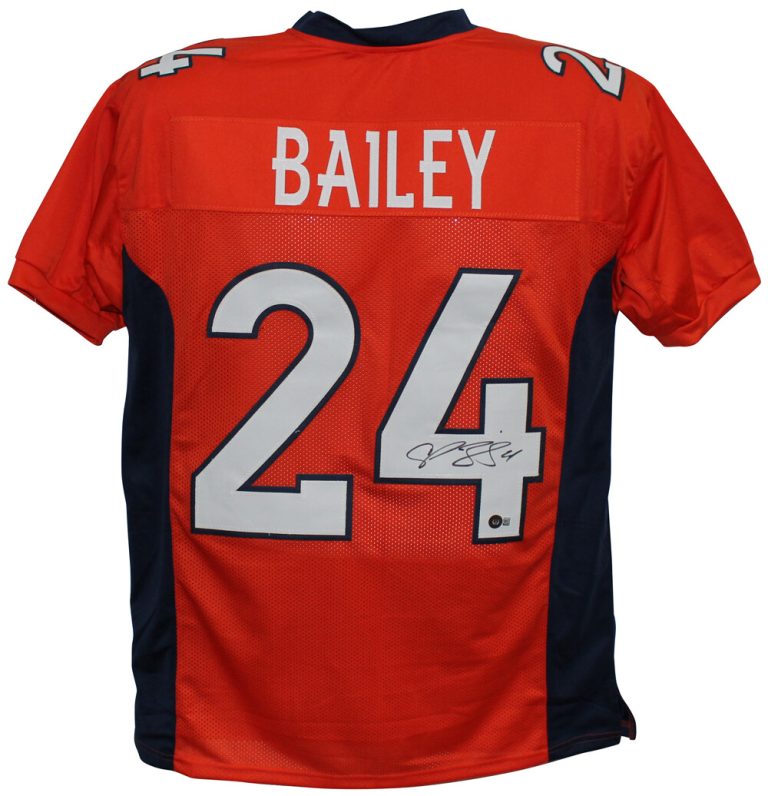 Champ Bailey Autographed/Signed Pro Style Orange XL Jersey Beckett 35660