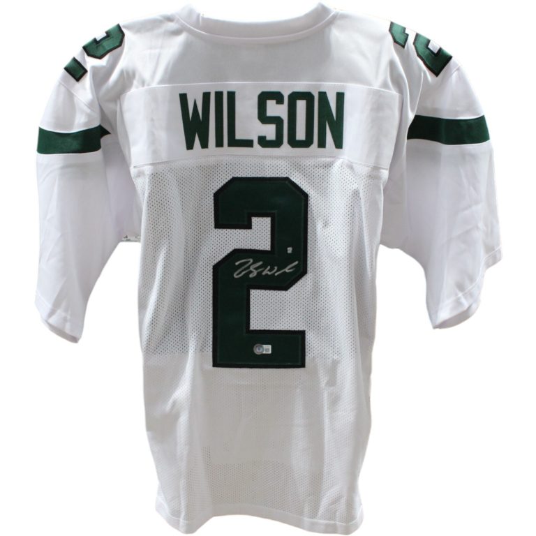 Zach Wilson Autographed/Signed White Pro Style Jersey Beckett 45997