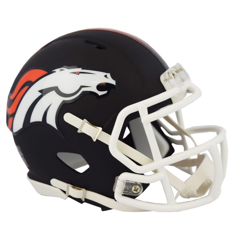 Denver Broncos New in Box Flat Black Matte Riddell Mini Helmet 18565