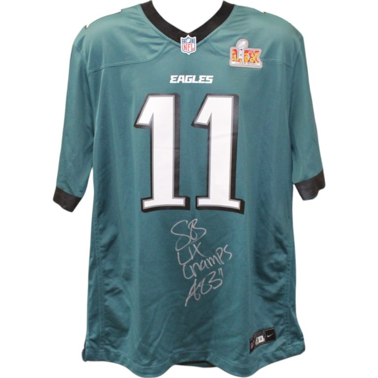AJ Brown Autographed Philadelphia Eagles SB LIX Jersey SB Champs Beckett 49786