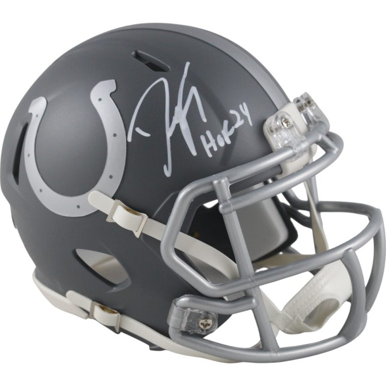 Dwight Freeney Signed Indianapolis Colts Slate Mini Helmet HOF Beckett 50324