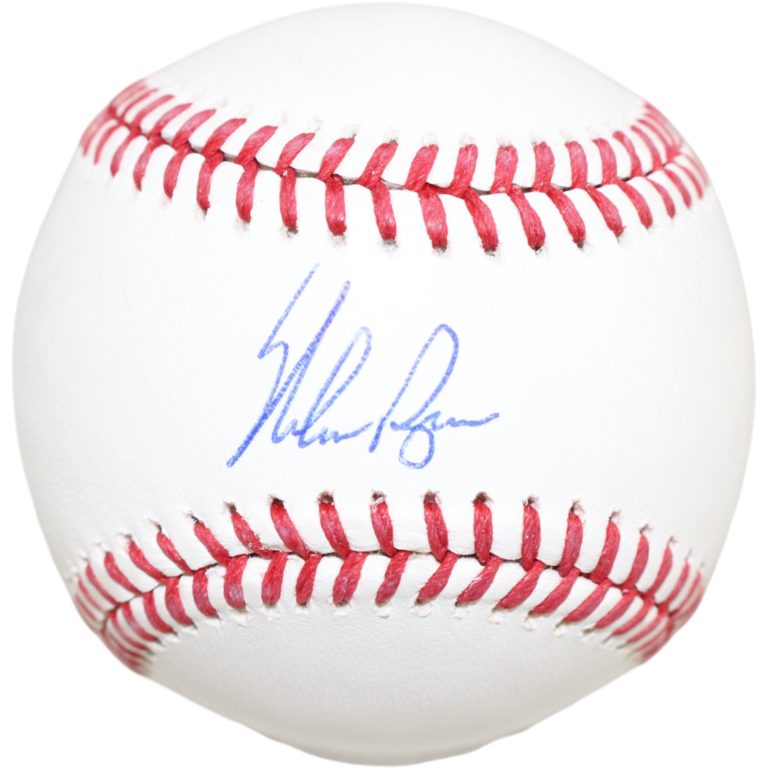 Nolan Ryan Autographed/Signed Texas Rangers OML Baseball Beckett 51245