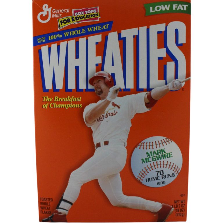 1998 St Louis Cardinals Mark McGwire Wheaties Cereal Box FULL 70 Home Runs 51504