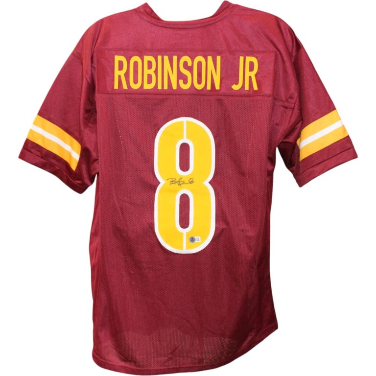 Brian Robinson Jr. Autographed/Signed Pro Style Red XL Jersey Beckett W 51829