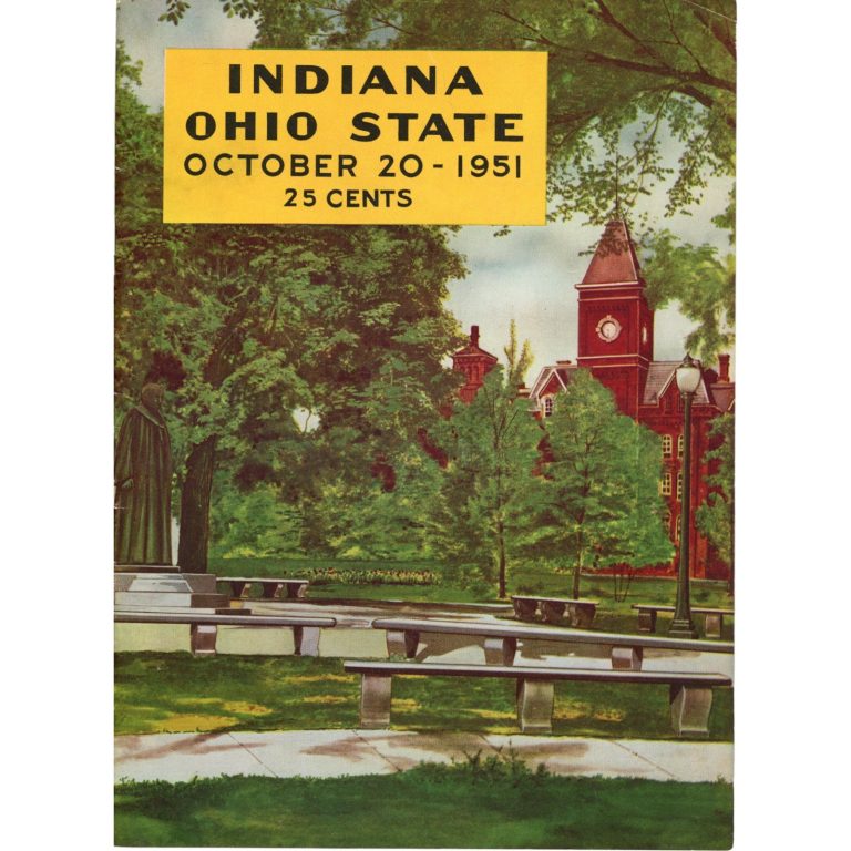 Ohio State Buckeyes vs Indiana Hoosiers 10/20/1951 Gameday Magazine 59328
