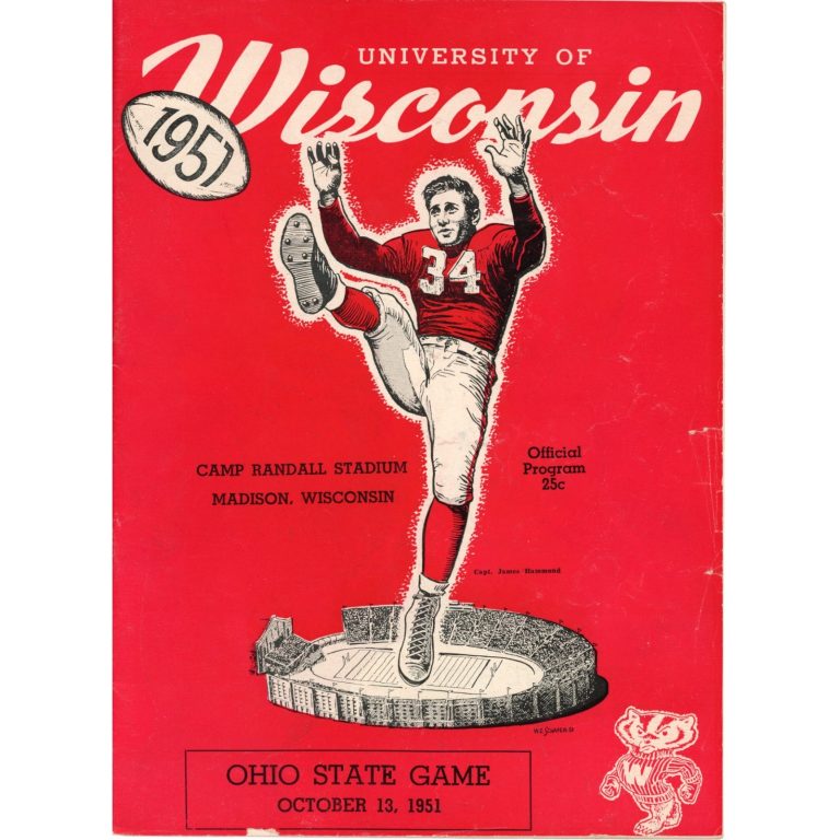 Wisconsin Badgers vs Ohio State Buckeyes 10/13/1951 Gameday Magazine 59329
