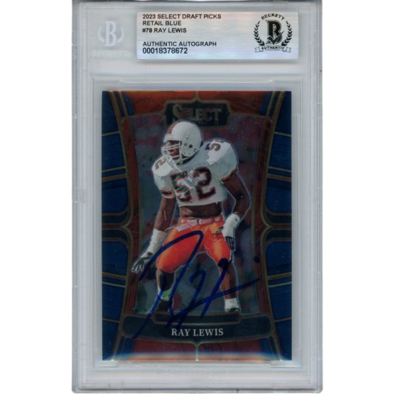 Ray Lewis Autographed/Signed 2023 Select #78 Trading Card Beckett 52959