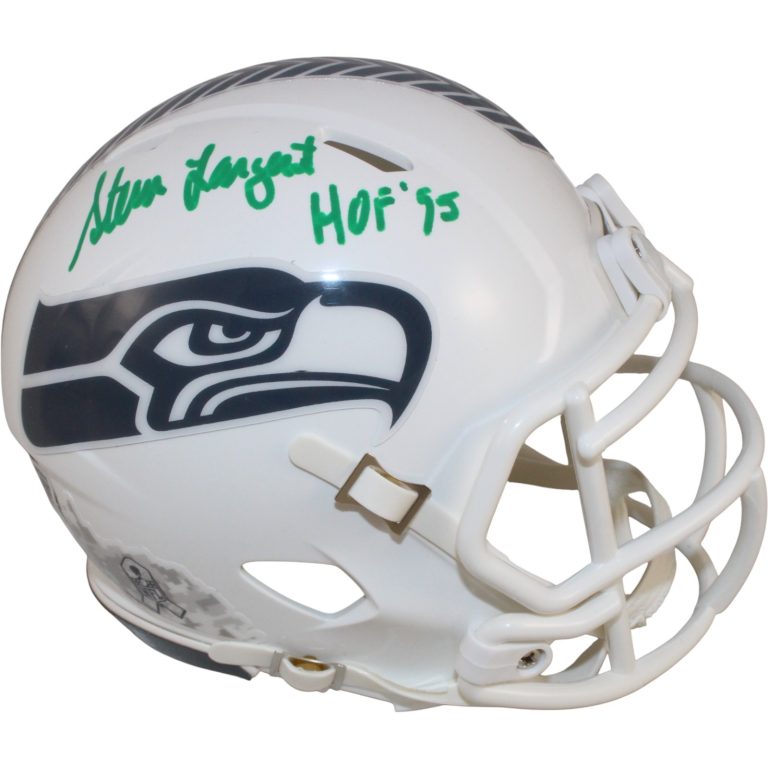 Steve Largent Autographed Seattle Seahawks 2024 STS Mini Helmet Beckett 53640