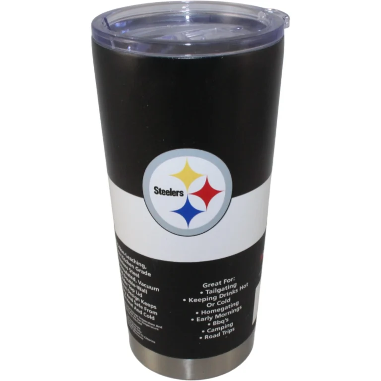 Pittsburgh Steelers NFL Drinkware 20 Ounce Black Logo Insulated Tumbler 34788
