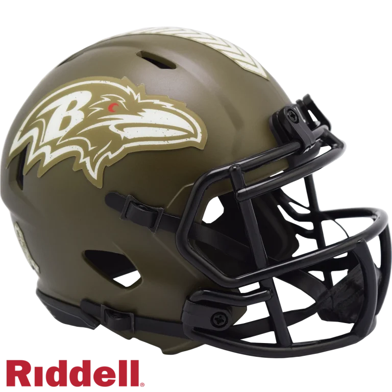 Baltimore Ravens Riddell New In Box 2022 Salute to Service Mini Helmet 35118