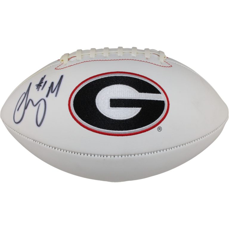 Sony Michel Autographed/Signed Georgia Bulldogs Logo Football Beckett 53934