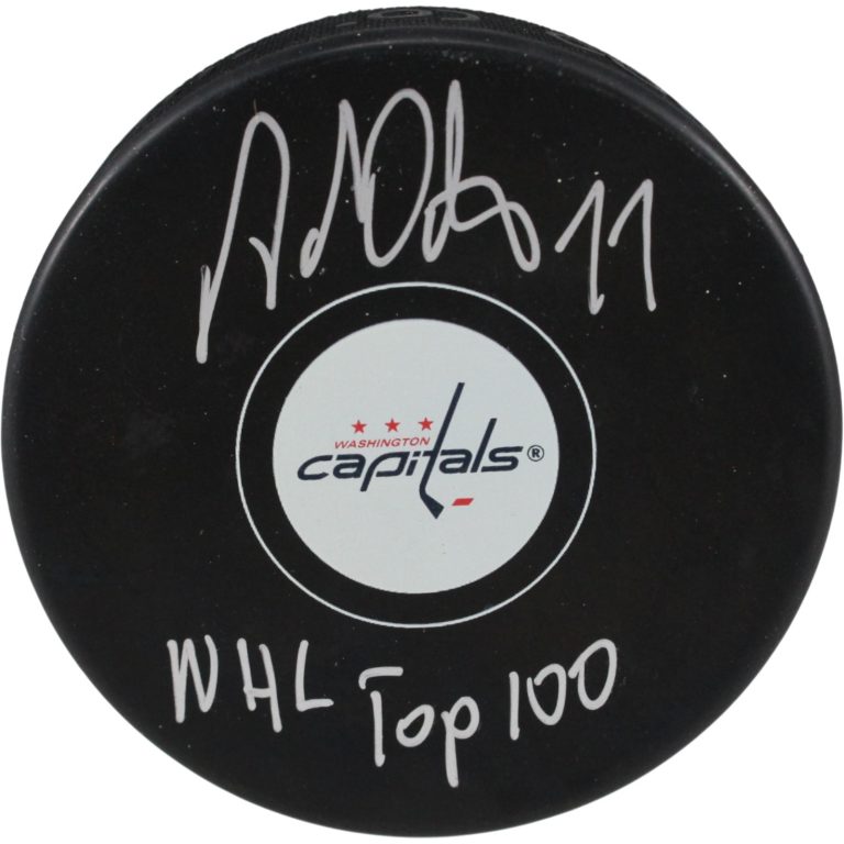 Adam Oates Autographed Washington Capitals Logo Puck NHL Top 100 JSA 54001