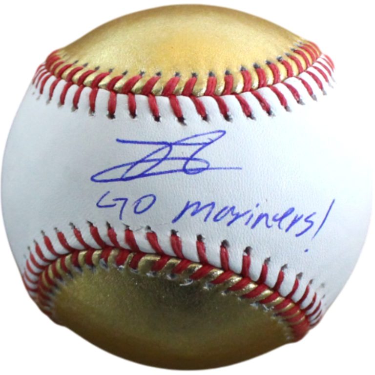Julio Rodriguez Signed Seattle Mariners OML Gold Baseball Insc Fanatics 54512