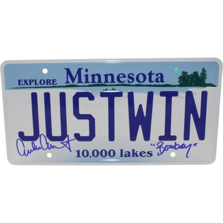Emilio Estevez Autographed The Mighty Ducks License Plate Bombay Beckett 54564