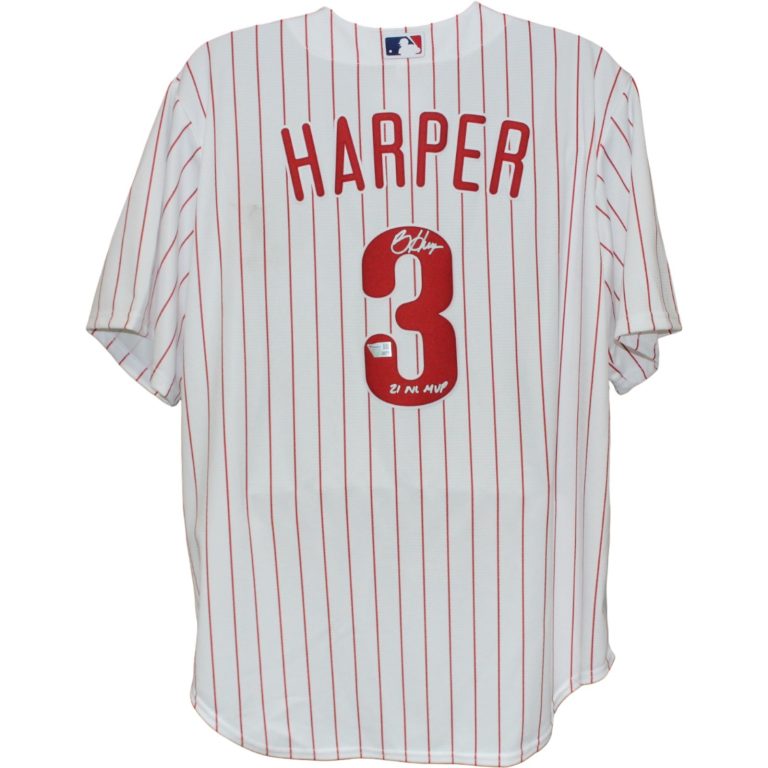 Bryce Harper Autographed Philadelphia Phillies Jersey XL NL MVP Fanatics 53854