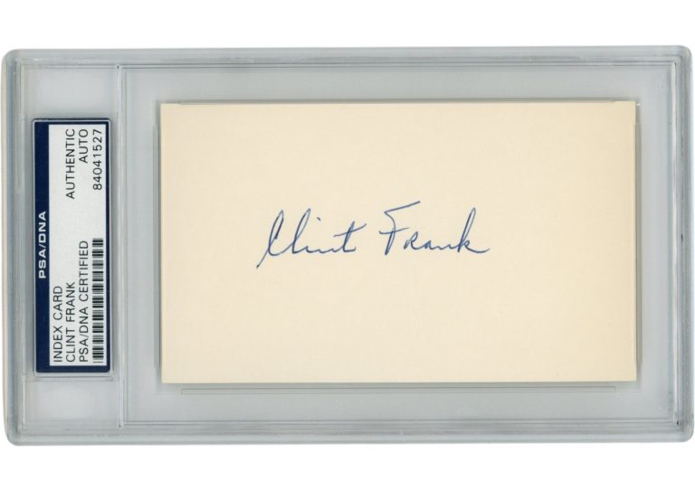 Clint Frank Autographed/Signed Yale Bulldogs Index Card Slabbed PSA 54895