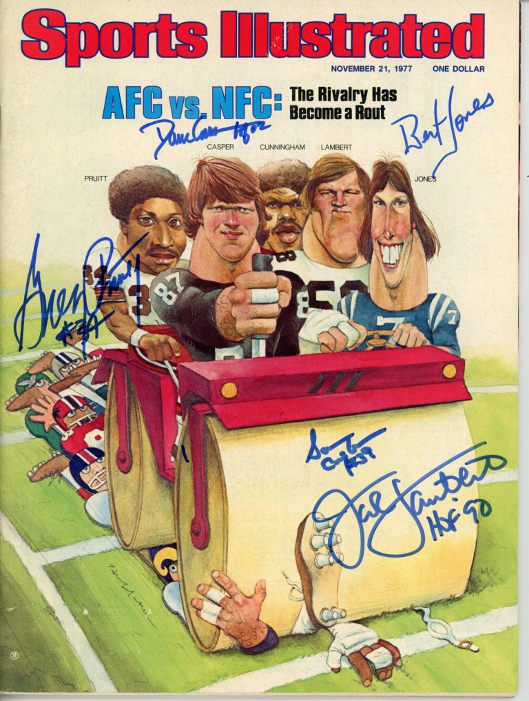 Lambert Jones Cunningham Casper Pruitt Signed 1977 SI Magazine JSA 55069