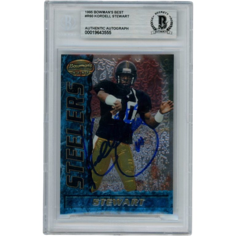 Kordell Stewart Autographed 95 Bowmans Best #60 Slab Trading Card Beckett 52800