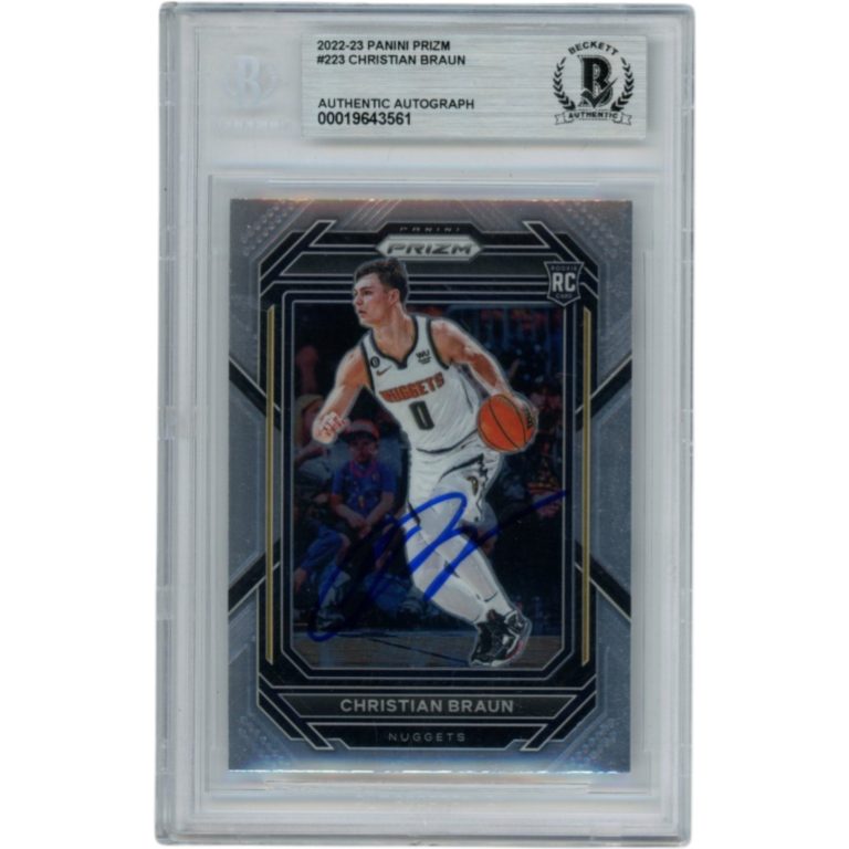 Christian Braun Autographed 2022 Prizm #223 Slabbed Trading Card Beckett 52713