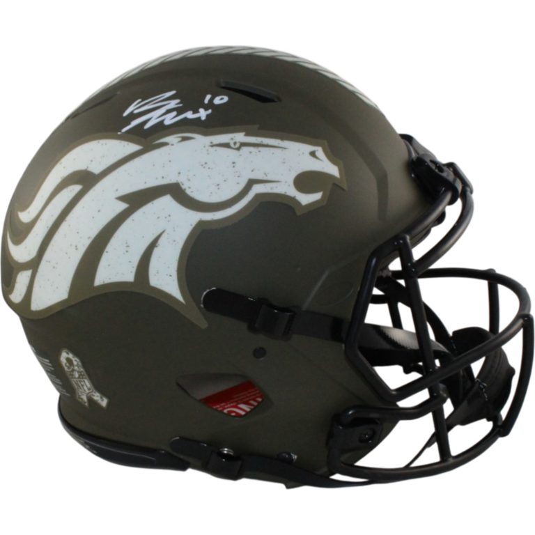 Bo Nix Autographed Denver Broncos Authentic 22 STS Helmet Beckett Witness 55145