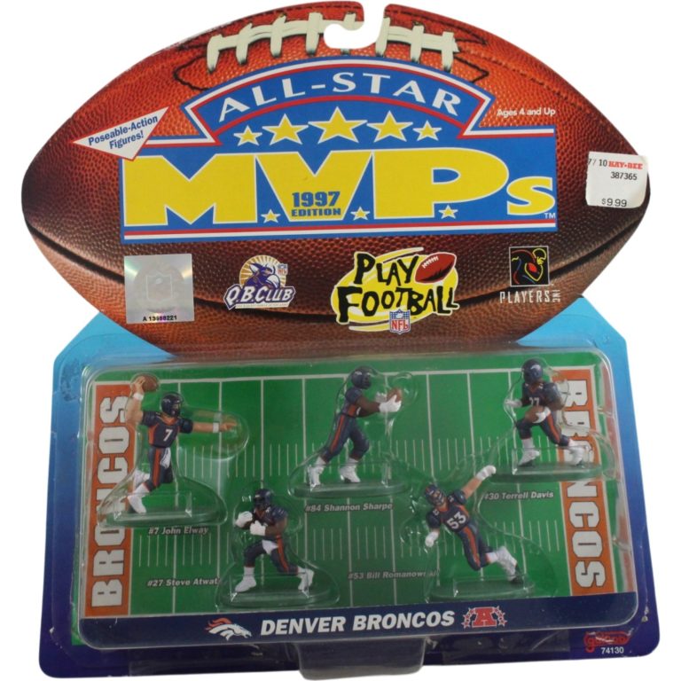 Denver Broncos QB Club 1997 All Star MVP Mini 5 ct Poseable Figures 55345