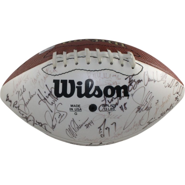 Shanahan Elway Sharpe +58 Signed Denver Broncos 95 Team Football Beckett 55434