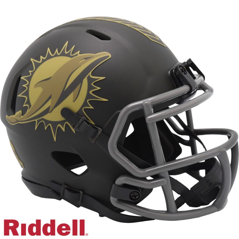 Miami Dolphins 2025 Salute to Service Riddell Mini Helmet New In Box 54451