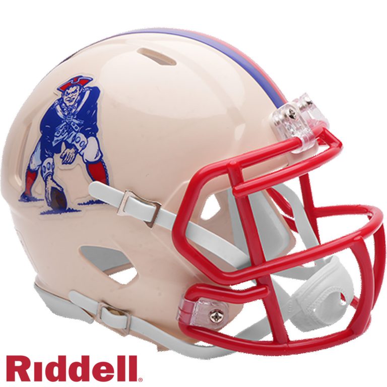 New England Patriots Retro Riddell Mini Helmet New In Box 55596