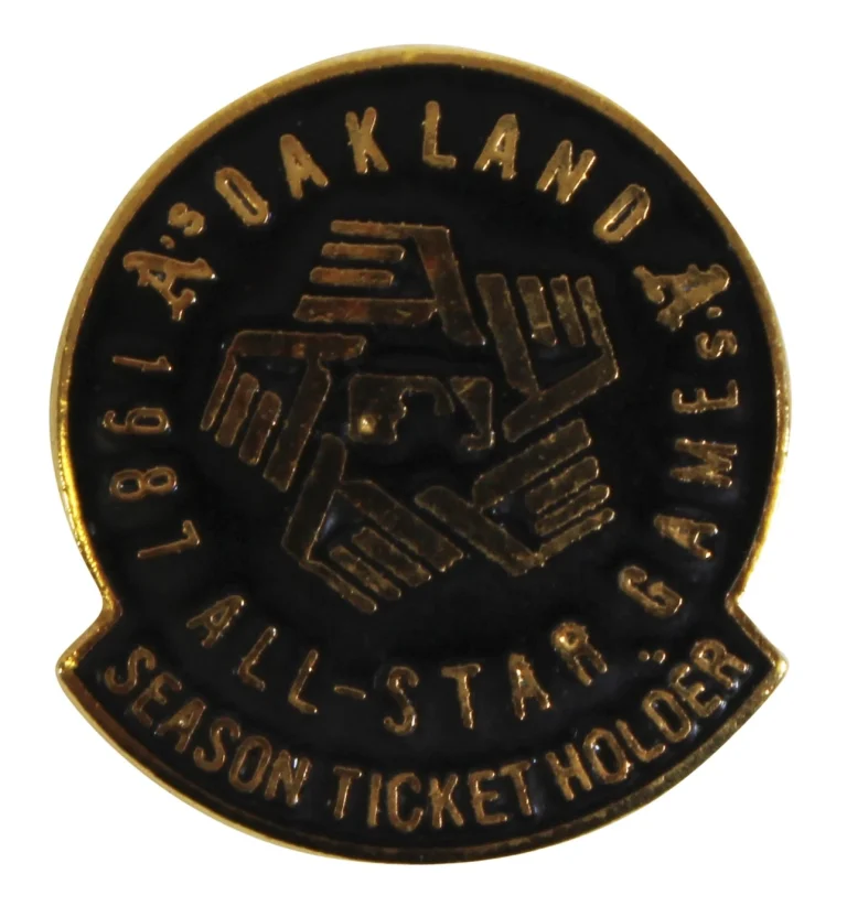 Athletics 1987 All-Star Game Season Ticket Holder Pin Un-signed