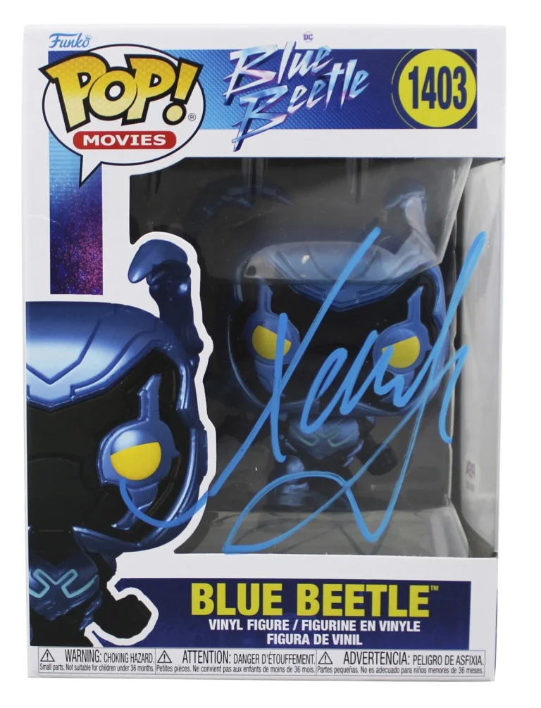 Xolo Mariduena Signed Blue Beetle #1403 Funko Pop Vinyl Figure PSA/DNA #BN36431