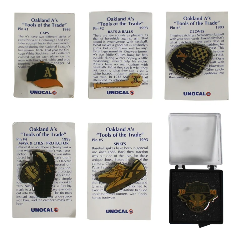 Athletics 1993 Season Collector Pin Set Un-signed 3