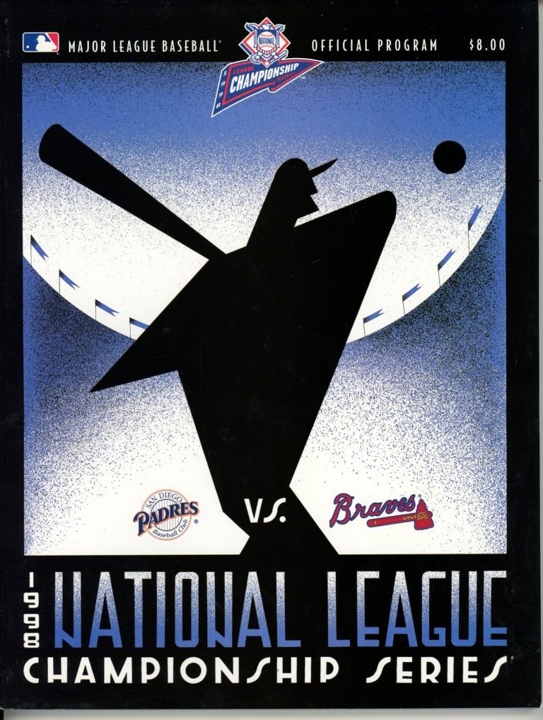 San Diego Padres vs. Atlanta Braves 1998 NLCS MLB Playoff Official Program 55961