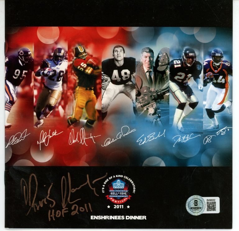 Chris Hanburger Signed Washington Redskins Enshrinees Dinner Booklet BAS 56090