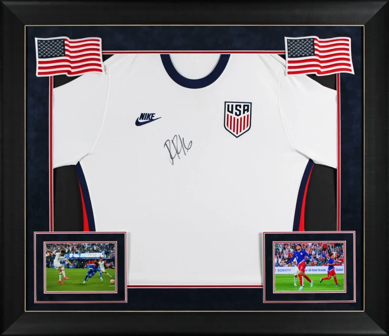 Ricardo Pepi Team USA Signed White Nike Framed Jersey BAS Witnessed #WS08485