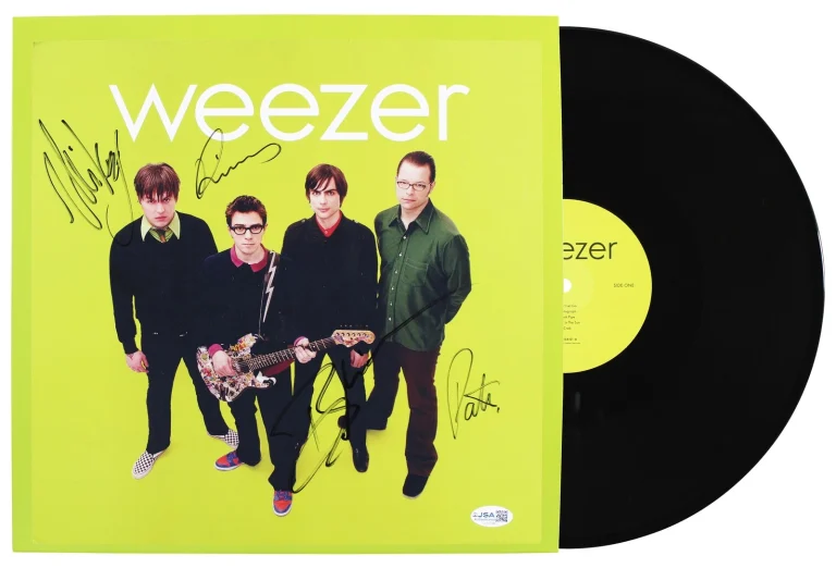Weezer (4) Cuomo, Welsh, Bell & Wilson Signed Green Album Flat JSA #CL51538