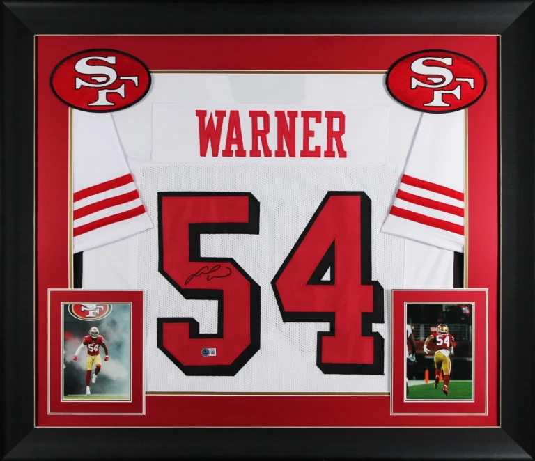 Fred Warner Authentic Signed White Pro Style Framed Jersey w/ Dropshadow BAS