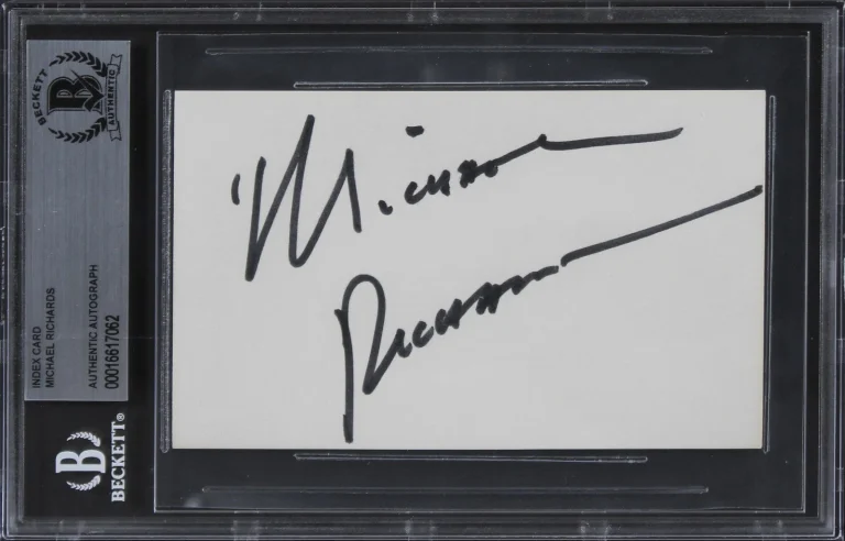 Michael Richards Seinfeld Authentic Signed 3x5 Index Card BAS Slabbed 2