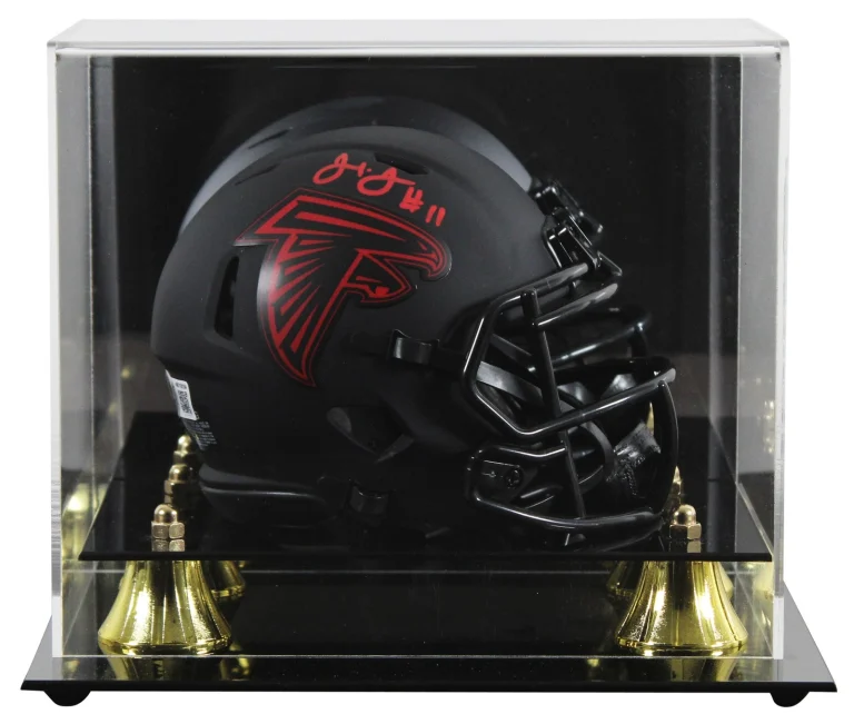 Falcons Julio Jones Signed Eclipse Speed Mini Helmet W/ Case BAS Witnessed