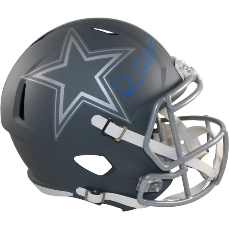 Michael Irvin Autographed Dallas Cowboys F/S Slate Helmet Beckett Witness 56364