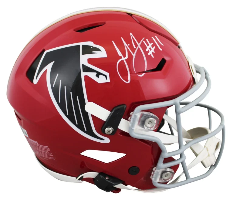 Falcons Julio Jones Signed 1966-69 TB Speed Flex Full Size Helmet BAS Witnessed