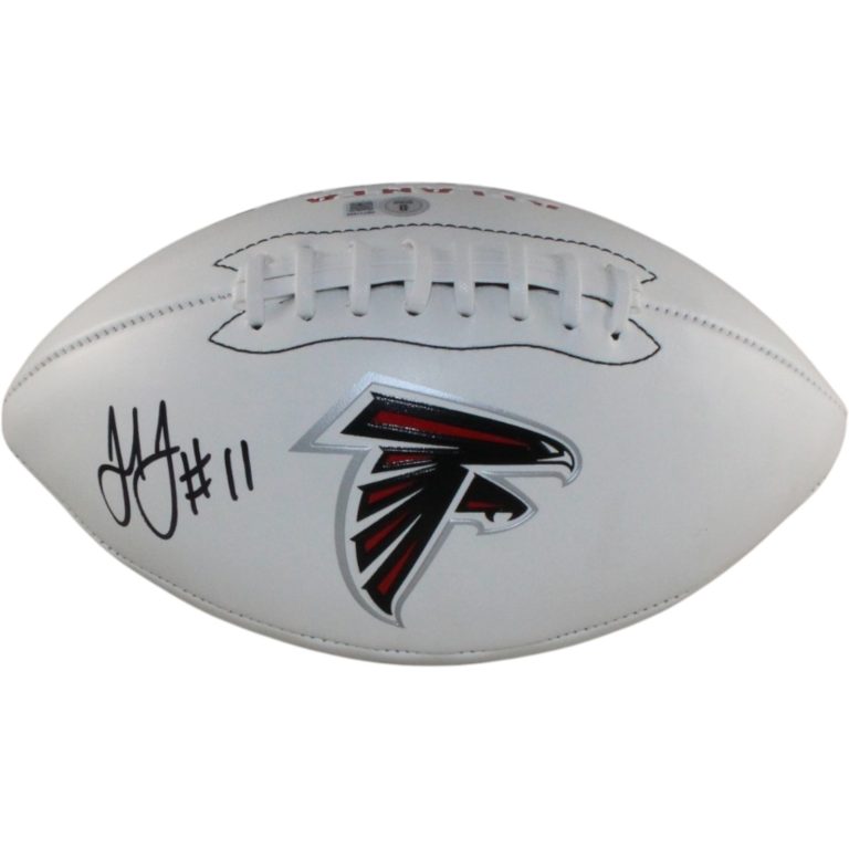 Julio Jones Autographed Atlanta Falcons Logo Football Beckett Witness 56461