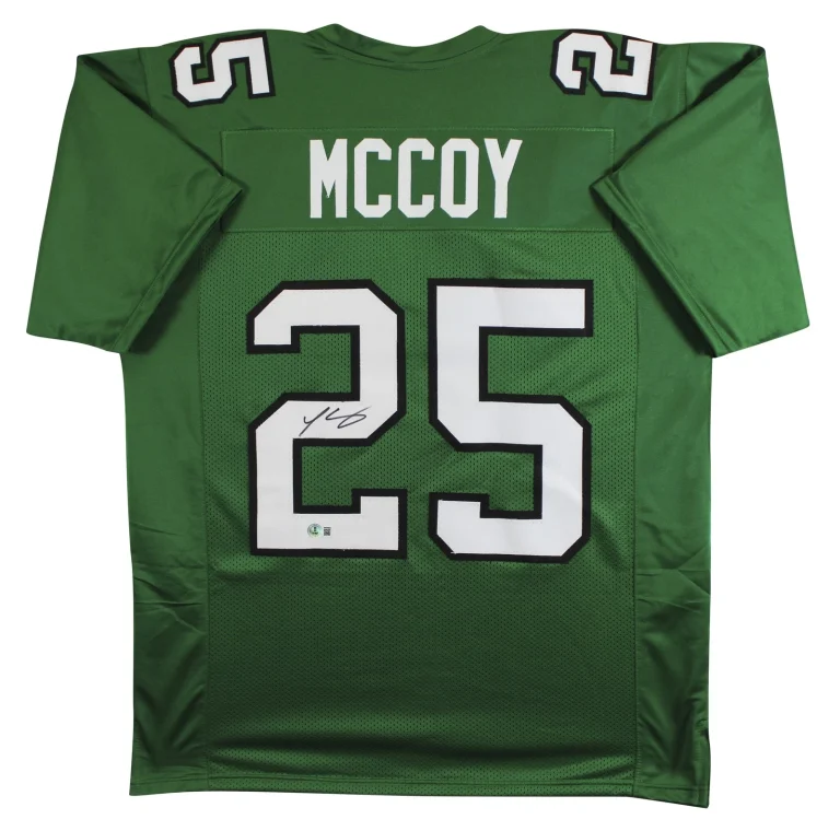 LeSean McCoy Authentic Signed Kelly Green Pro Style Jersey BAS Witnessed