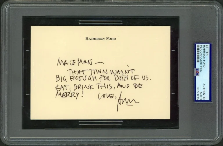 Harrison Ford Star Wars Signed 4.25x6.25 Handwritten Letter PSA/DNA Slabbed