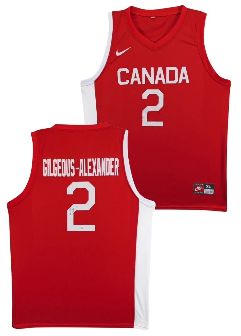Shai Gilgeous-Alexander Signed Red Nike Team Canada Swingman Jersey JSA #CN07327