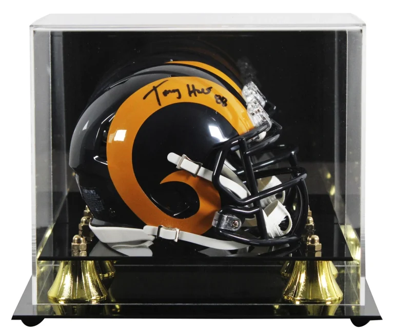 Rams Torry Holt Signed 1981-98 Throwback Speed Mini Helmet W/ Case BAS Witnessed