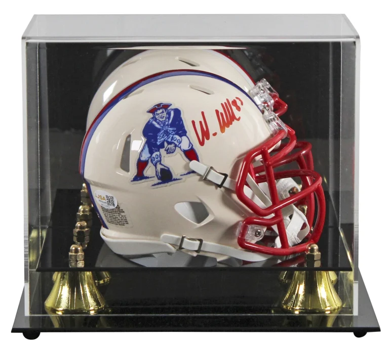 Patriots Wes Welker Signed Retro Speed Mini Helmet W/ Case JSA Witnessed
