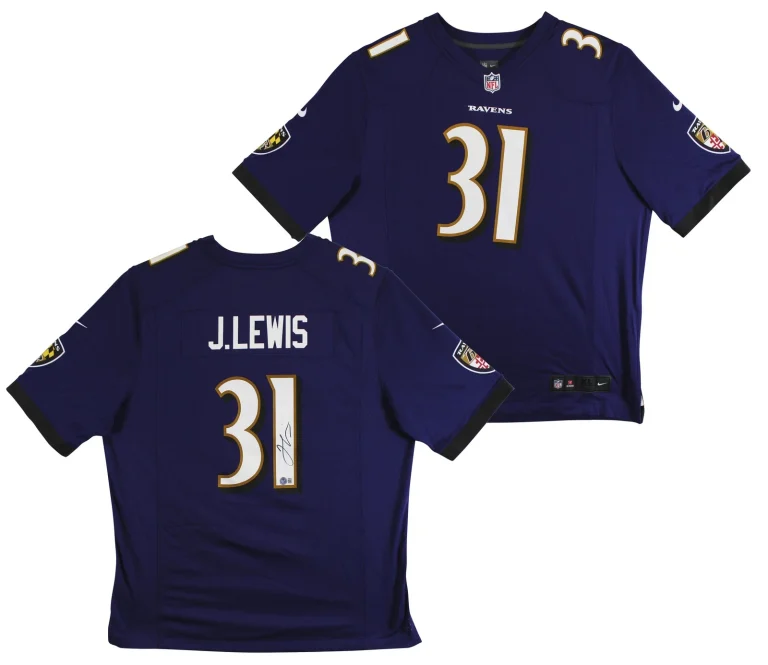 Ravens Jamal Lewis Authentic Signed Purple Nike Game Jersey Autographed BAS