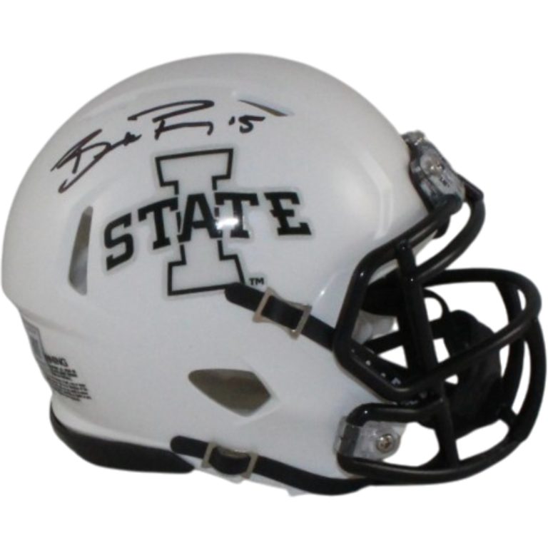 Brock Purdy Autographed Iowa State Cyclones White Mini Helmet Beckett WIT 56917